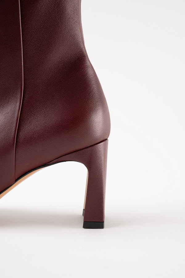 Souliers Martinez KAROLBurgundy Leather Ankle Boots