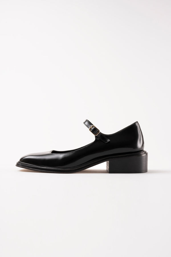 souliers martinez PENELOPEBlack Polished Leather Babies