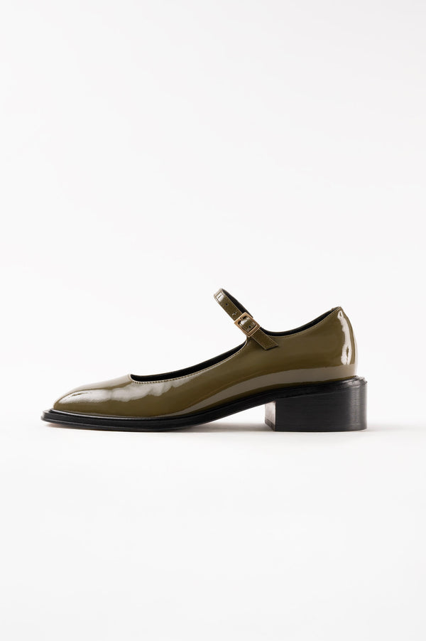 souliers martinez PENELOPEDark Green Patent Leather Babies