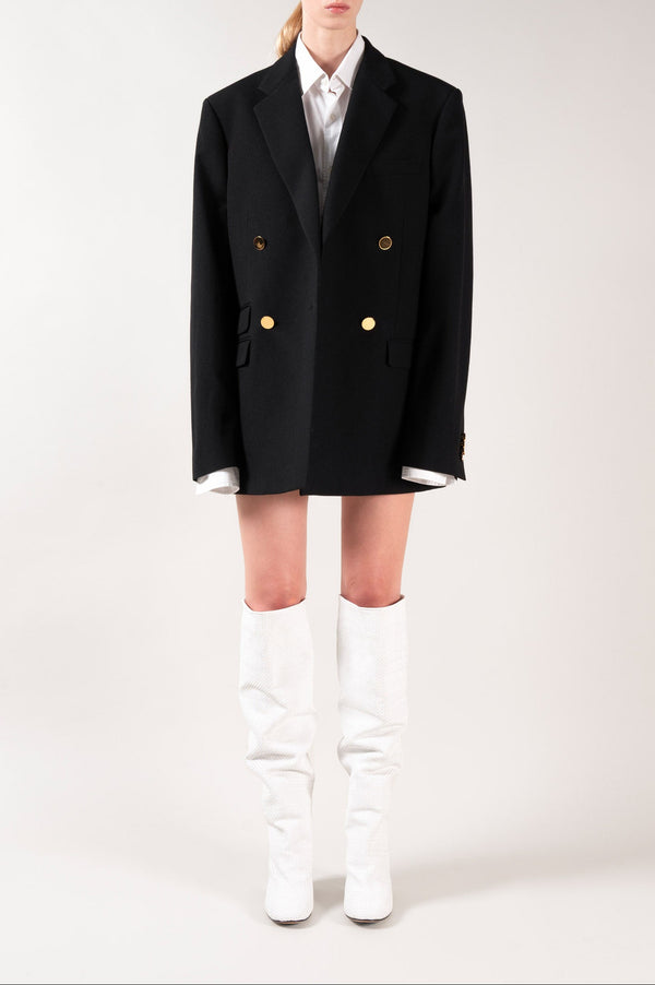 Souliers Martinez ROBERTAWhite Woven Leather Knee-High Boots