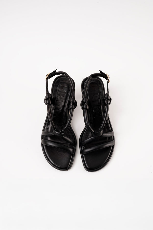 Souliers Martinez ALICANTEBlack Leather Sandals