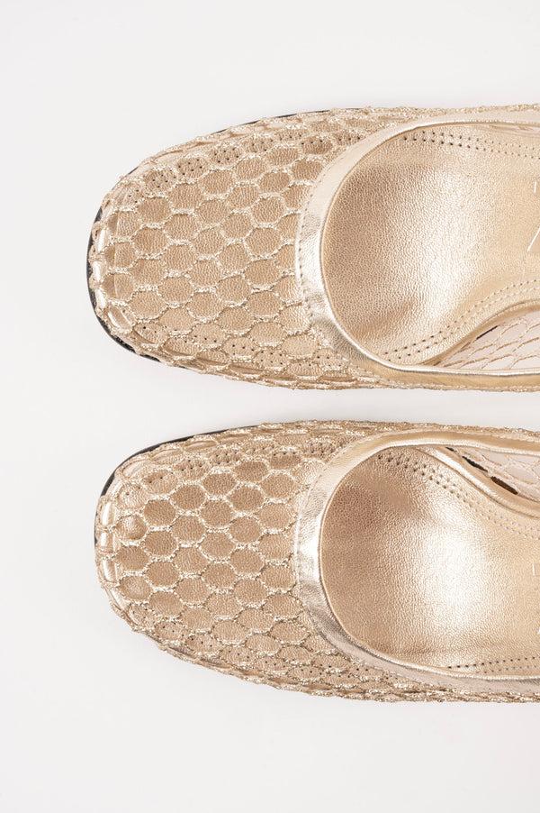 Souliers Martinez BEATRIZGold Mesh Pumps