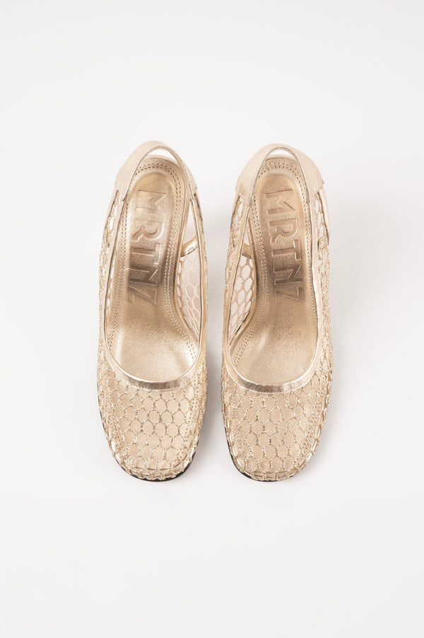 Souliers Martinez BEATRIZGold Mesh Pumps
