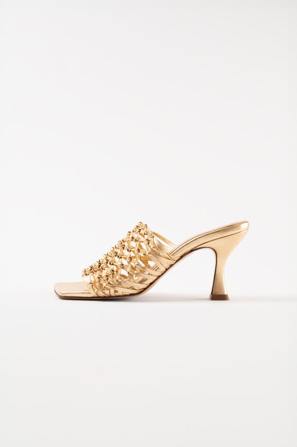 souliers martinez CABOGold Woven Leather Sandals