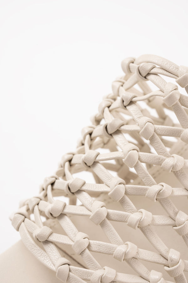 Souliers Martinez CABOWhite Woven Leather Sandals