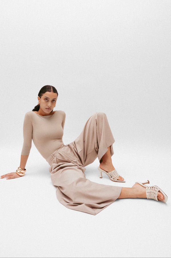 Souliers Martinez CABOWhite Woven Leather Sandals