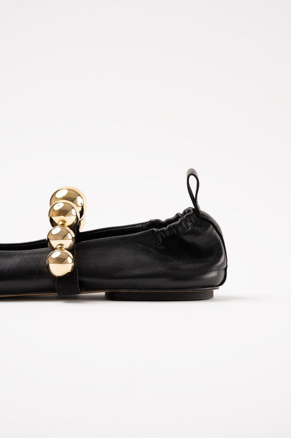 Souliers Martinez FLAMENCABlack Leather Ballerina