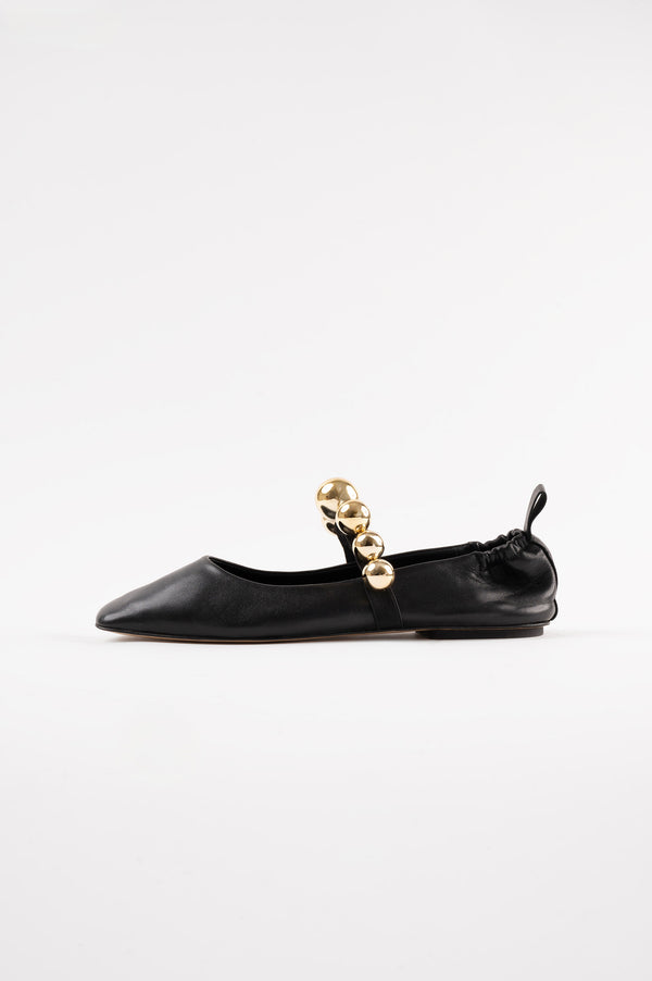 souliers martinez FLAMENCABlack Leather Ballerina