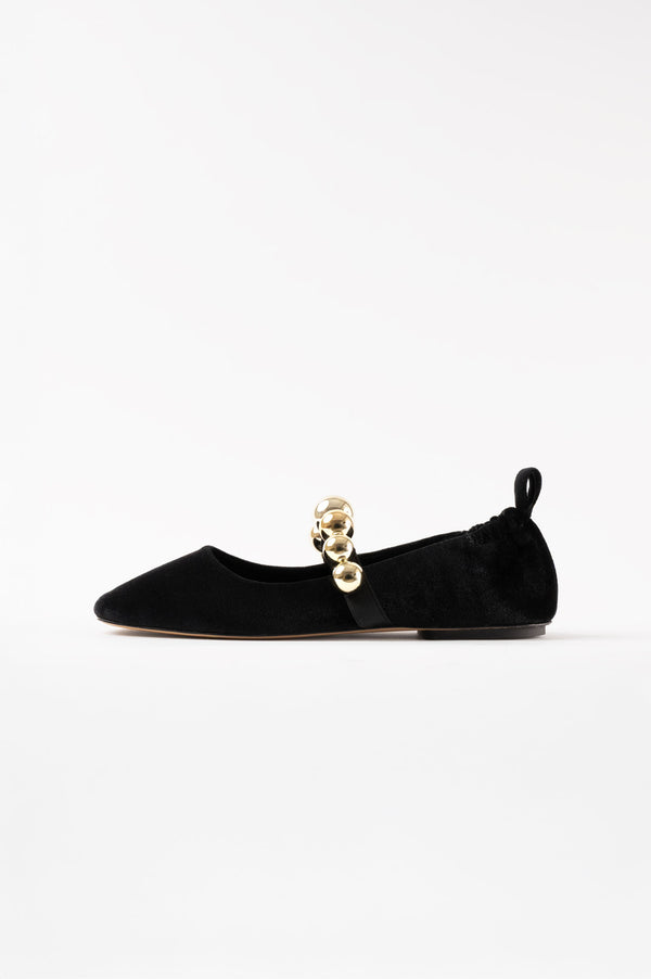 souliers martinez FLAMENCABlack Velvet Ballerina