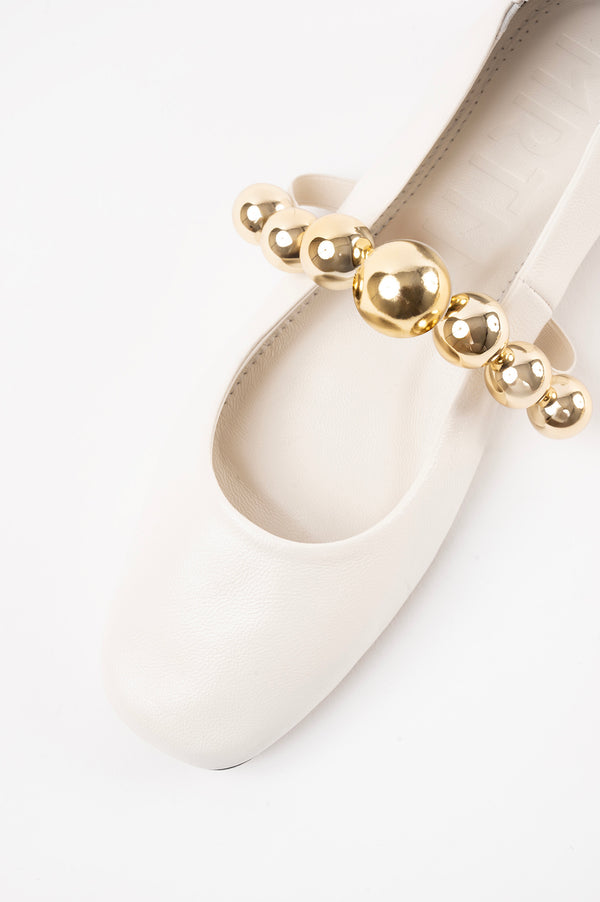 Souliers Martinez FLAMENCAWhite Leather Ballerina