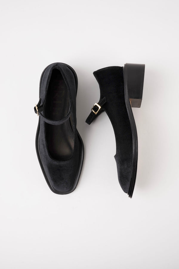 Souliers Martinez PENELOPEBlack Velvet Babies