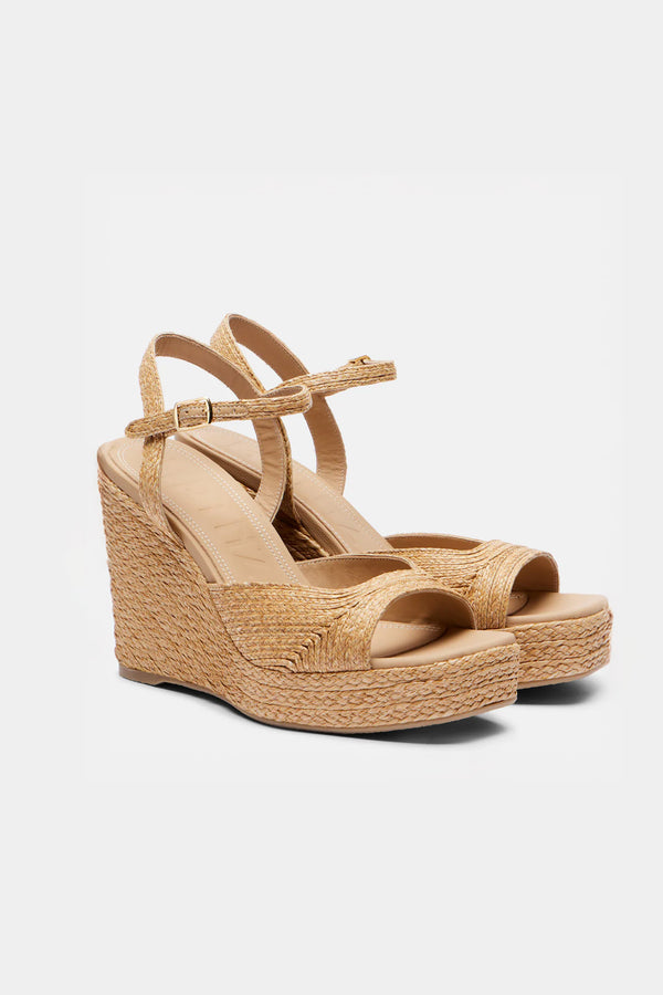 Souliers Martinez SUMMERNatural Raffia Platform Sandals