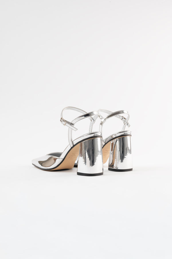 Souliers Martinez SVETLANASilver Mirror Faux Leather Pumps