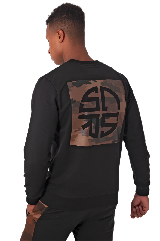 Soulstar Embroidered Logo Crew Neck Sweatshirt Black