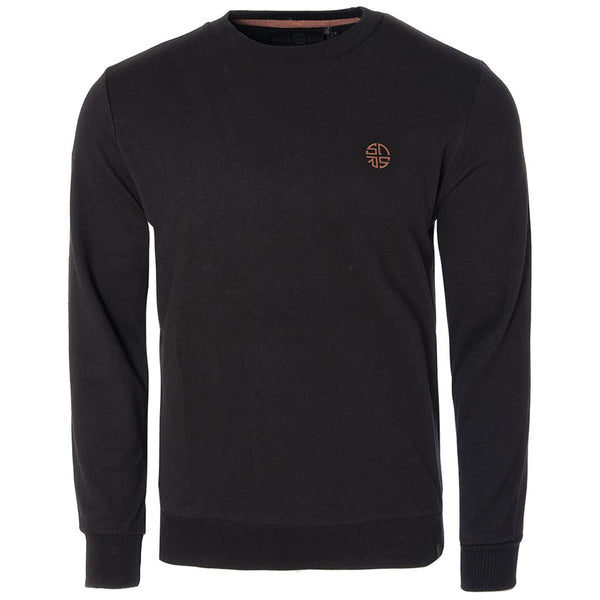 Soulstar Embroidered Logo Crew Neck Sweatshirt Black