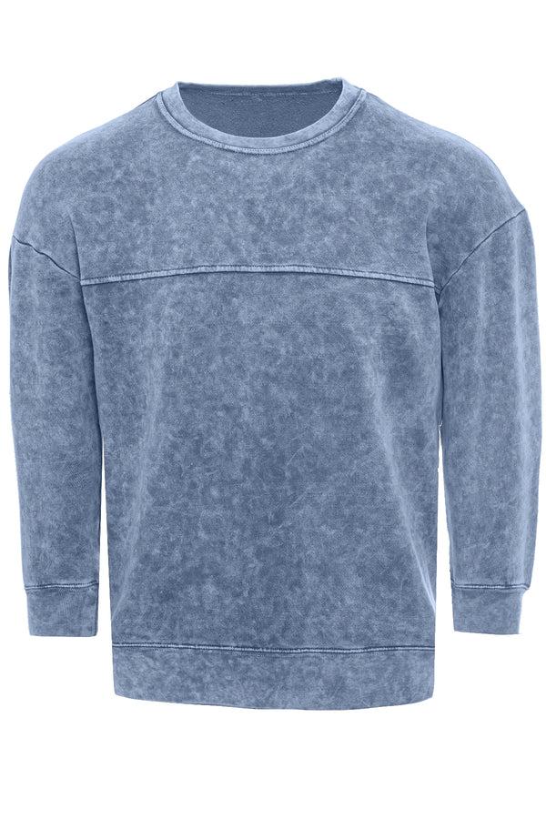 Soulstar Grennan Acid Wash Crewneck Sweatshirt Grey