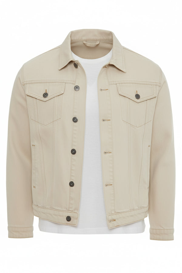 Soulstar Men's Classic Denim Jacket With Branded Buttons Black