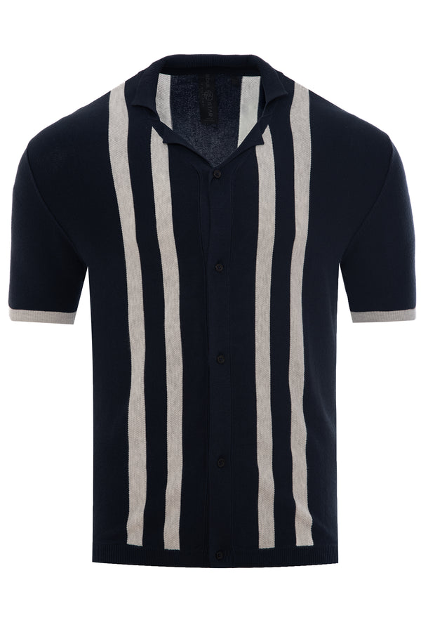 Soulstar Men's Classic Full-Button Knit Cardigan Ecru