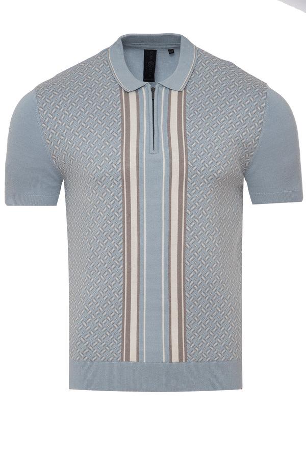 Soulstar Men's Classic Short Sleeve Knit Sweater Sky