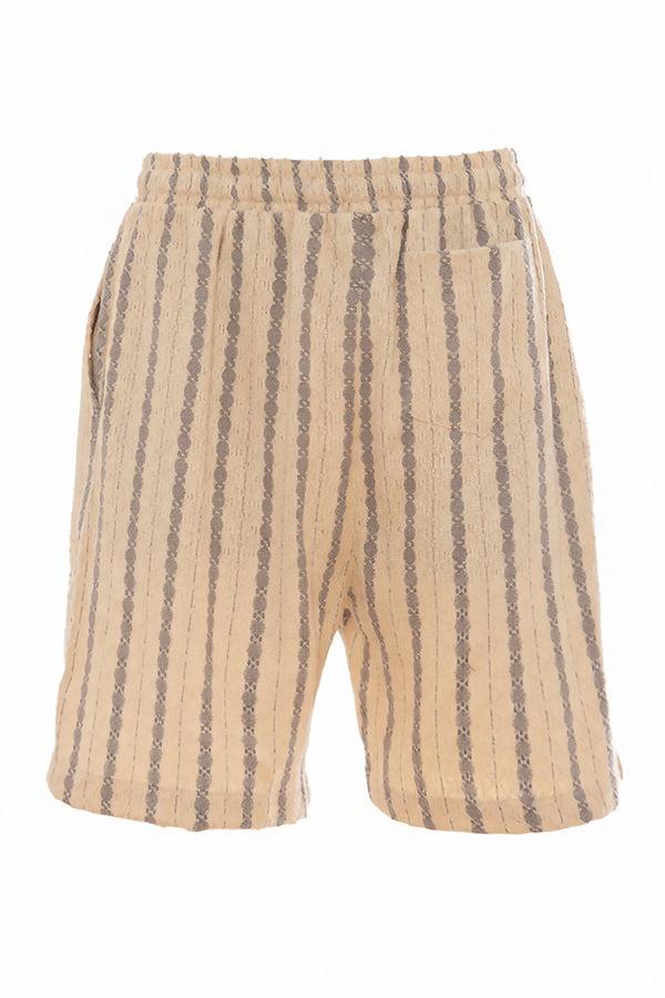 Soulstar Men's Jacquard Stripe Regular Fit Shorts Grey