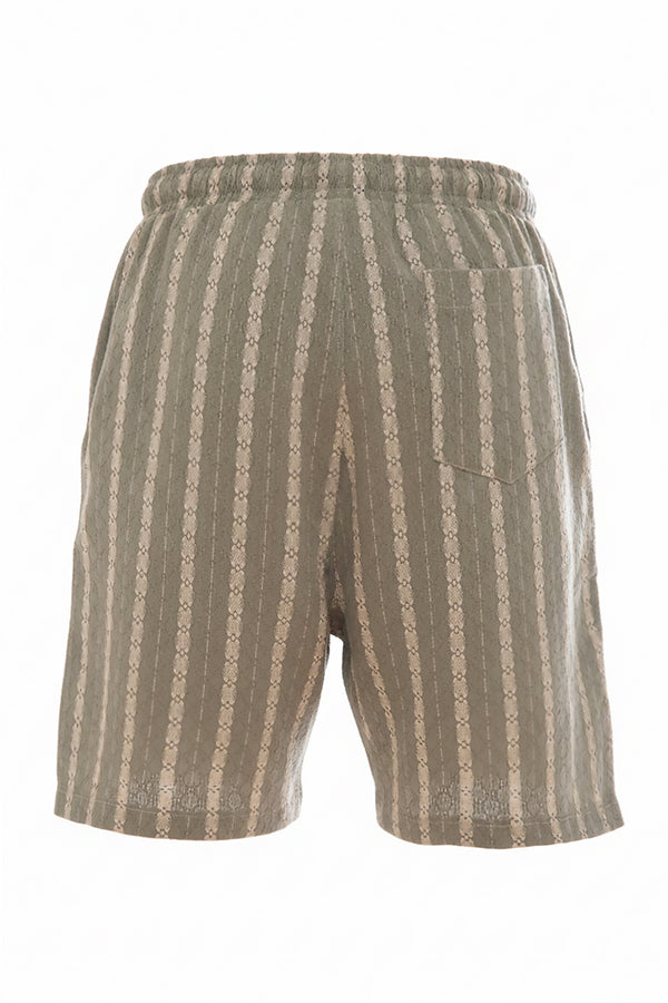 Soulstar Men's Jacquard Stripe Regular Fit Shorts Grey