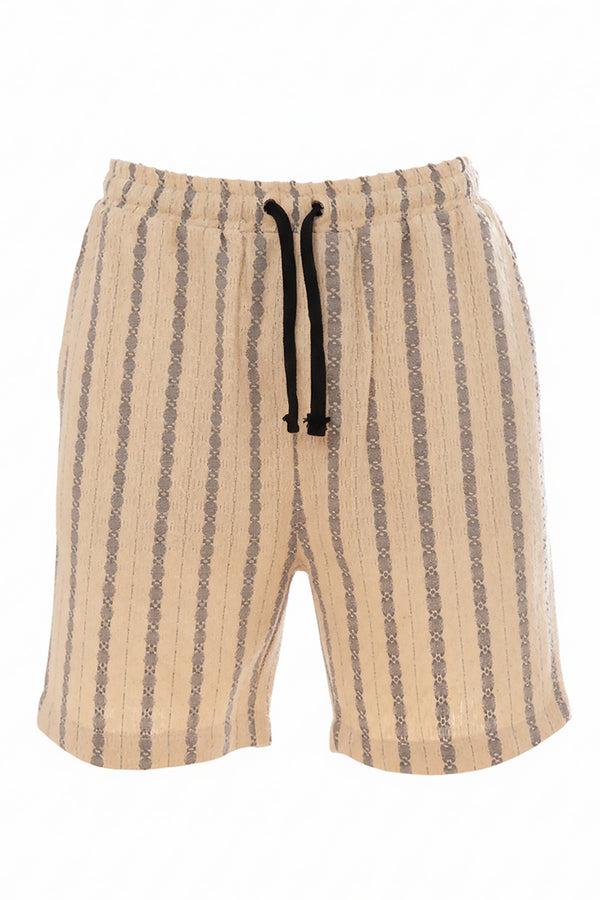 soulstar Men's Jacquard Stripe Regular Fit Shorts Grey