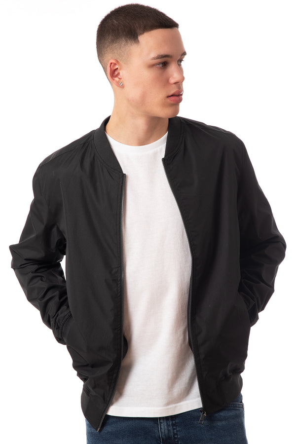 soulstar Men's Lightweight Mesh Lined Bomber Jacket Light grey