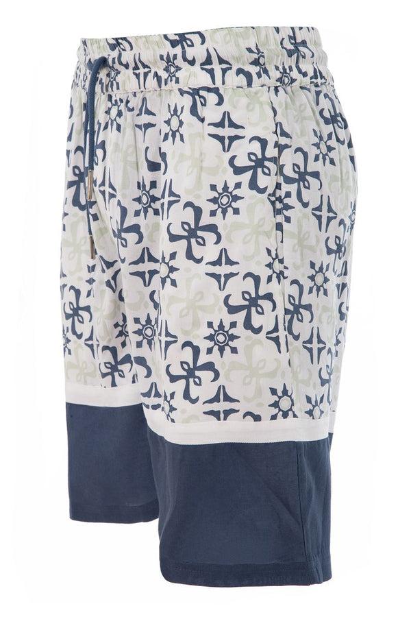 Soulstar Men's Slim-fit Pigment Print Shorts Mid Blue