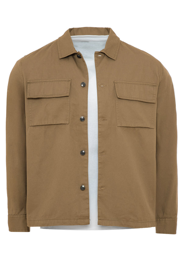 Soulstar Men's Textured Cargo Overshirt Shacket Black