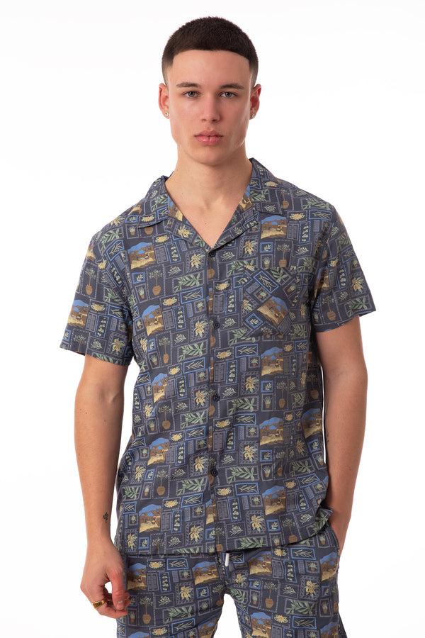 soulstar All Print Shirt Bluegrey