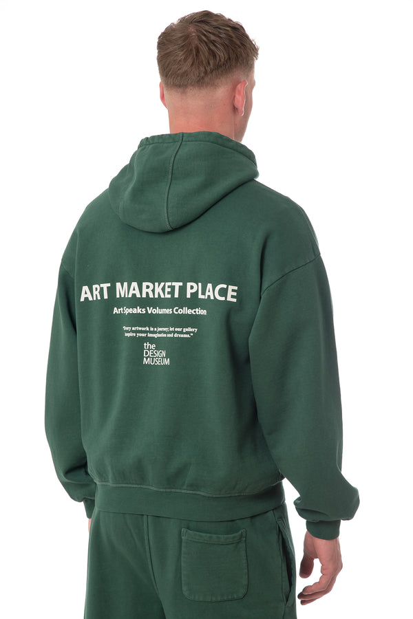 Soulstar Art Market Place Graphic Hoodie Black