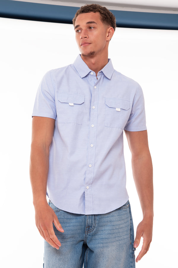 Soulstar Blue Short Sleeved Shirt Pink