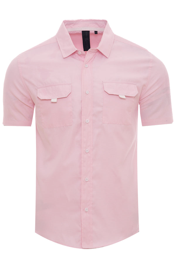 Soulstar Blue Short Sleeved Shirt Pink
