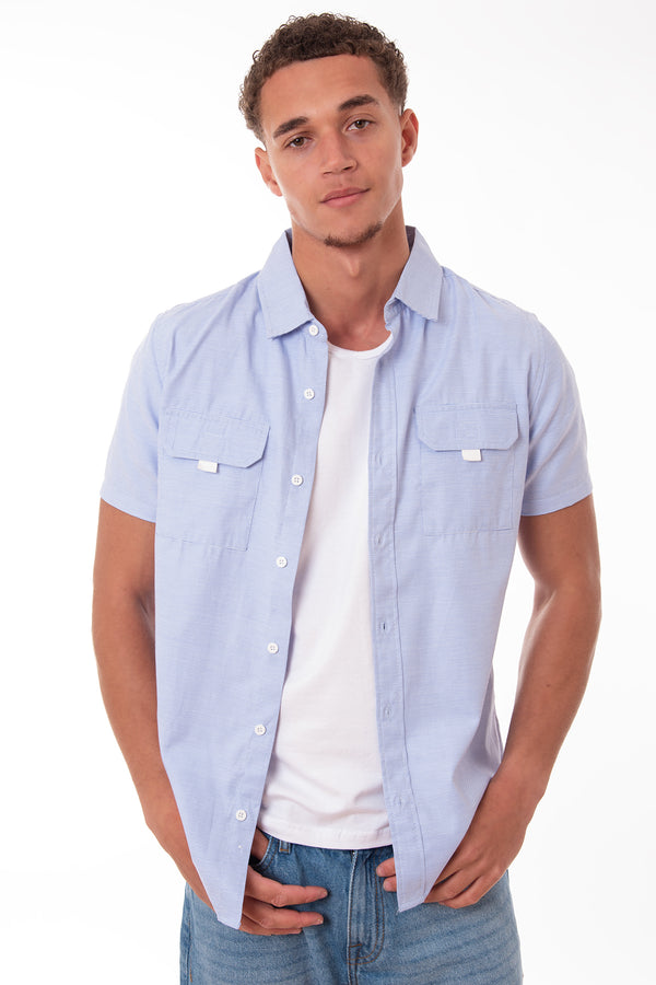 soulstar Blue Short Sleeved Shirt Pink