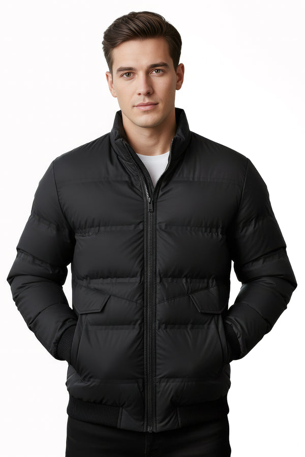 Soulstar Bomber Puffer Jacket Black