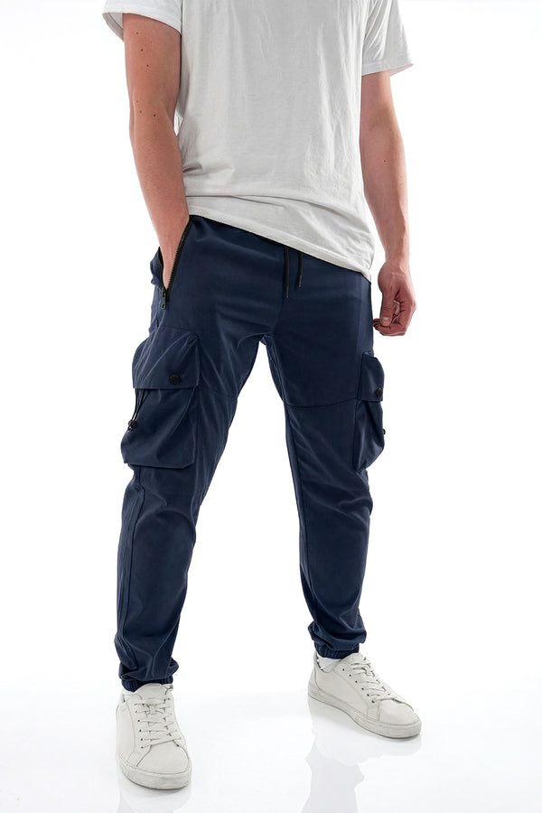 Soulstar Cargo Joggers - Multi-Pocket Navy