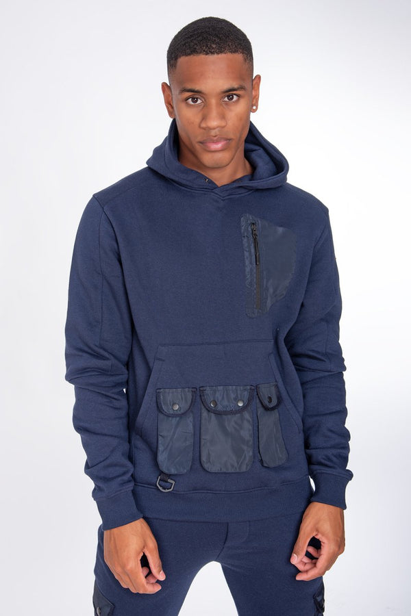 soulstar Cargo Pocket Hoodie Navy