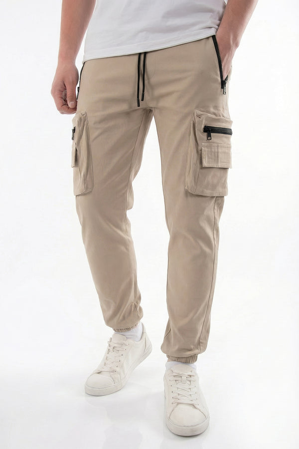 Soulstar Cargo Trousers Stone