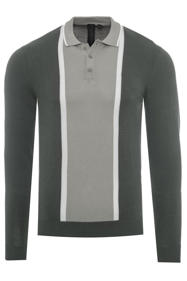 Soulstar Colour Block Polo Knit Black