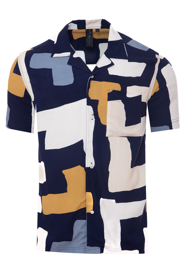 Soulstar Colour Print Shirt Navy