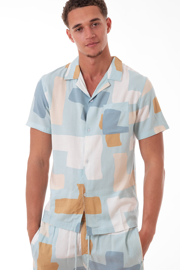 soulstar Colour Print Shirt Navy