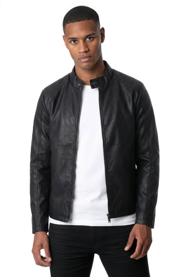 soulstar Faux Leather Jacket Black