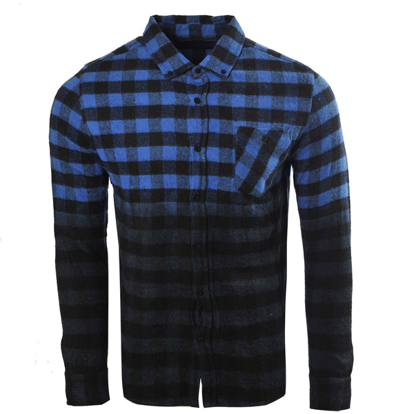 Soulstar Flannel Dip-Dyed Shirt Blue