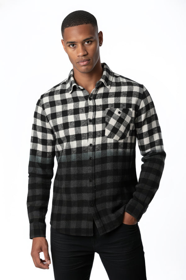 Soulstar Flannel Dip-Dyed Shirt Blue