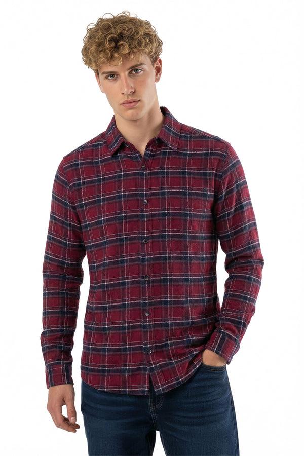 soulstar Flannel Shirt Burgundy