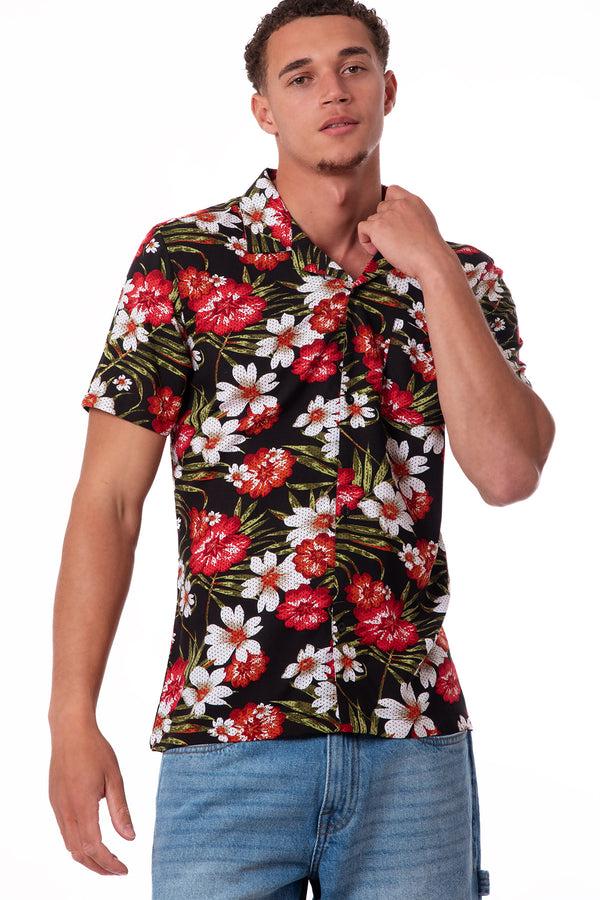 soulstar Floral Holiday Shirt Blue