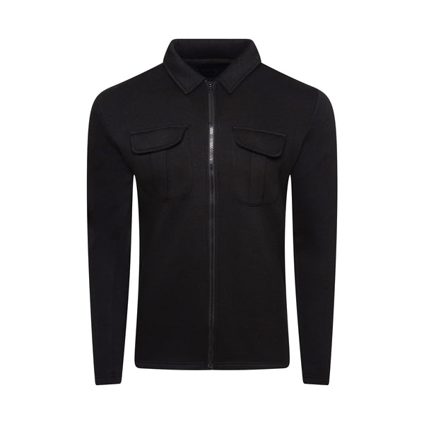 Soulstar Full Zip Collared Sweatshirt Black