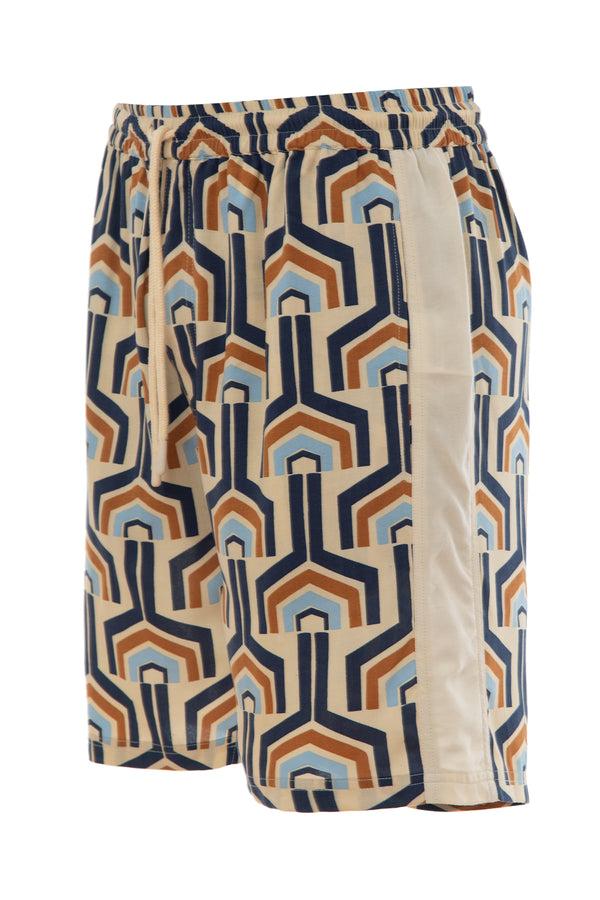 Soulstar Geometric Print Shorts Navy