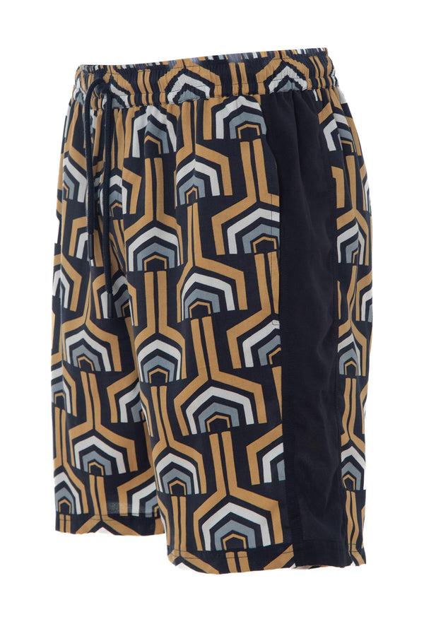 Soulstar Geometric Print Shorts Navy