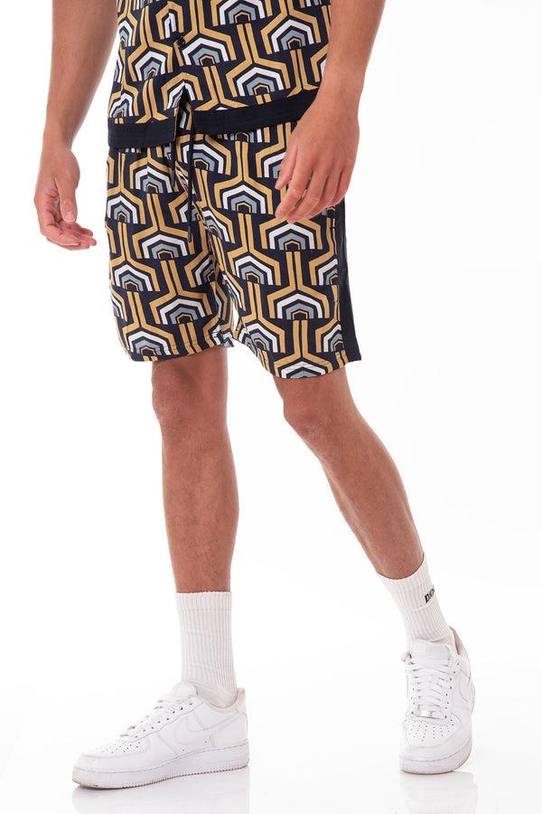 soulstar Geometric Print Shorts Navy